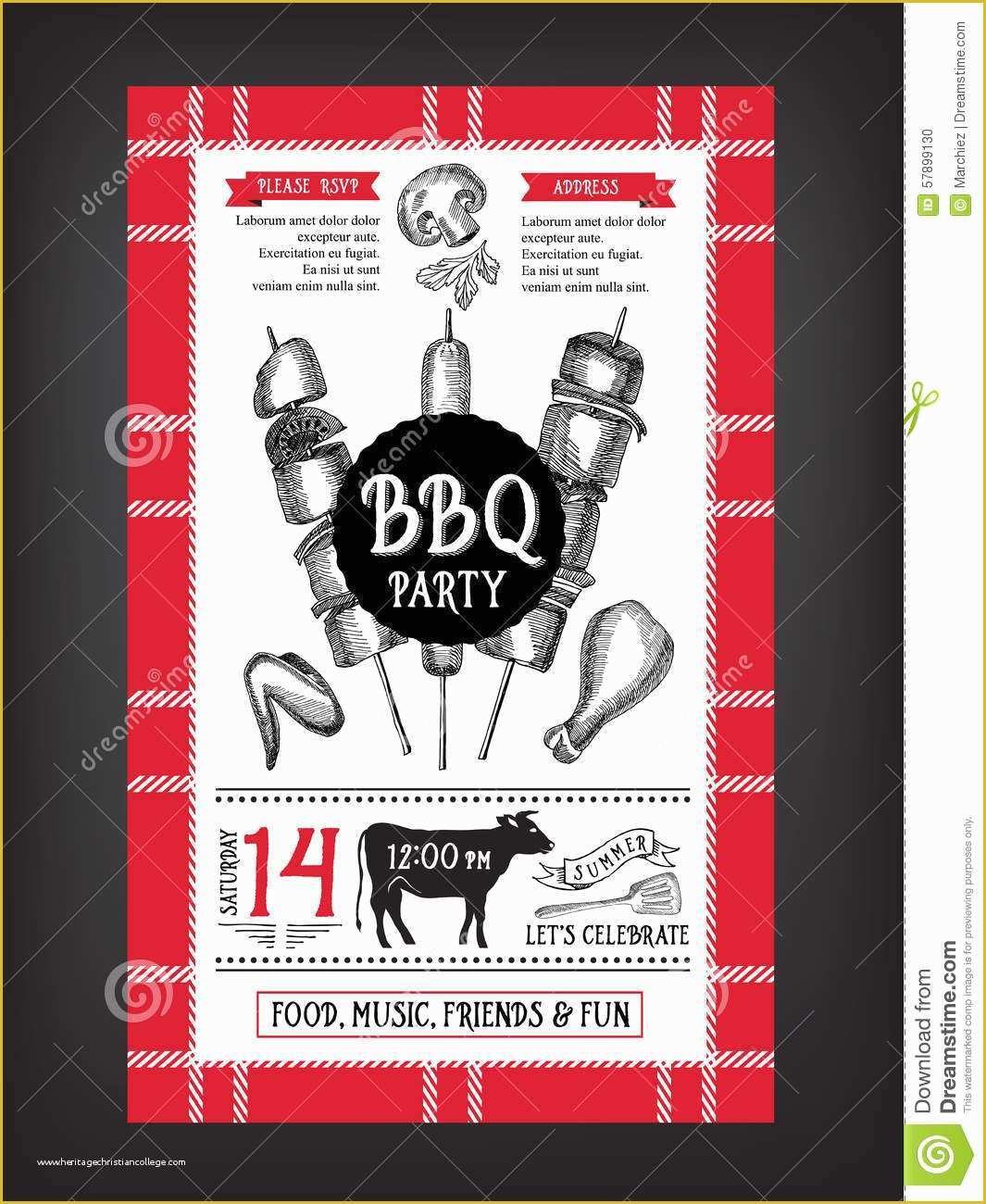 Graphic Flyer Templates Free Of Barbecue Party Invitation Bbq Template Menu Design Food
