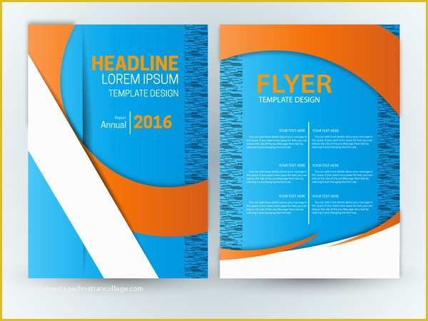 Graphic Flyer Templates Free Of Flyer Template Design with Blue Curve Background Free