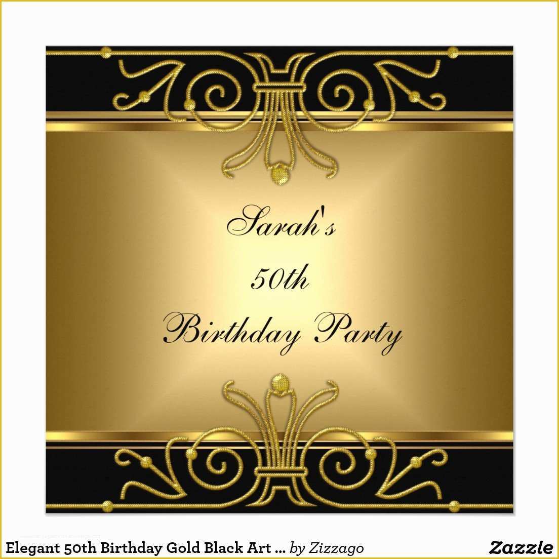 Great Gatsby Invitation Template Free Download Of Black and Gold 50th Birthday Invitations
