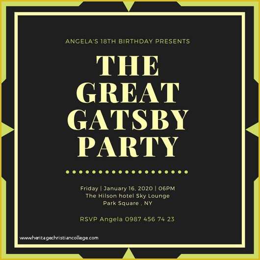 Great Gatsby Invitation Template Free Download Of Customize 204 Great Gatsby Invitation Templates Online