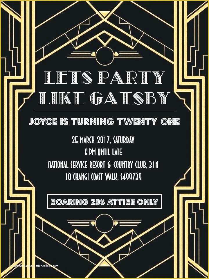 Great Gatsby Invitation Template Free Download Of Free Great Gatsby Invitation Template Gats