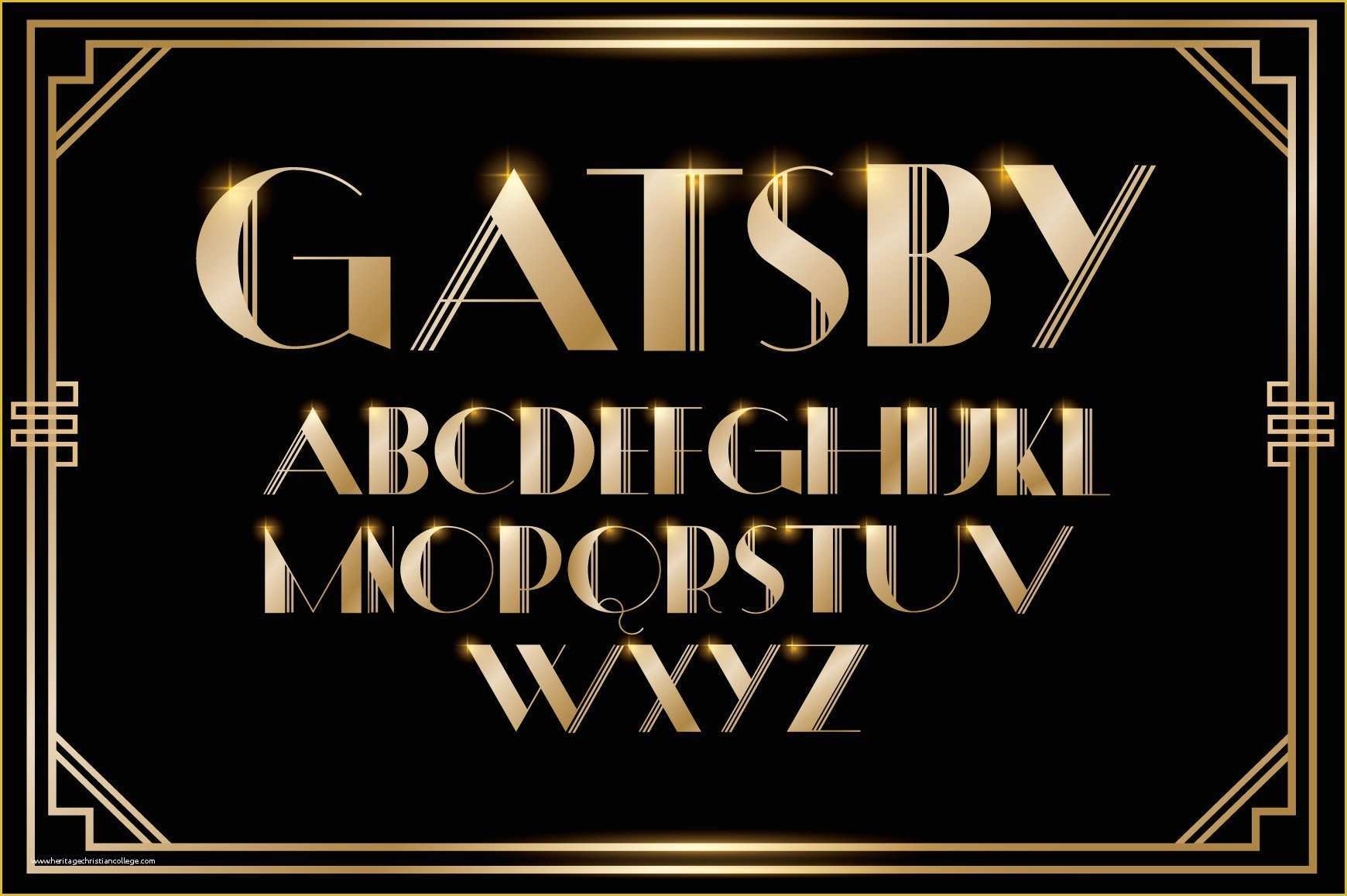 Great Gatsby Invitation Template Free Download Of Gatsby Typography Vector Graphic Objects Creative Market