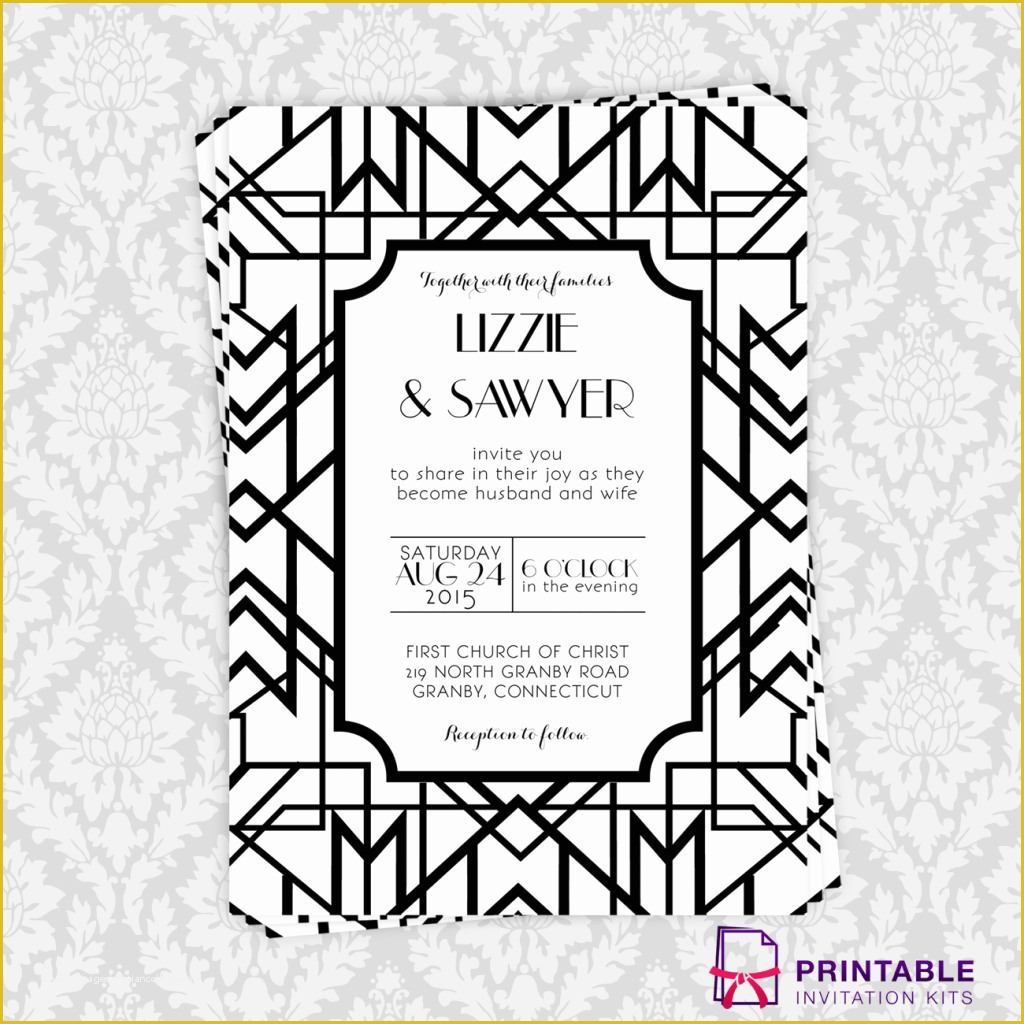 Great Gatsby Invitation Template Free Download Of Gatsby Wedding Invitation for A Gatsby Inspired Wedding