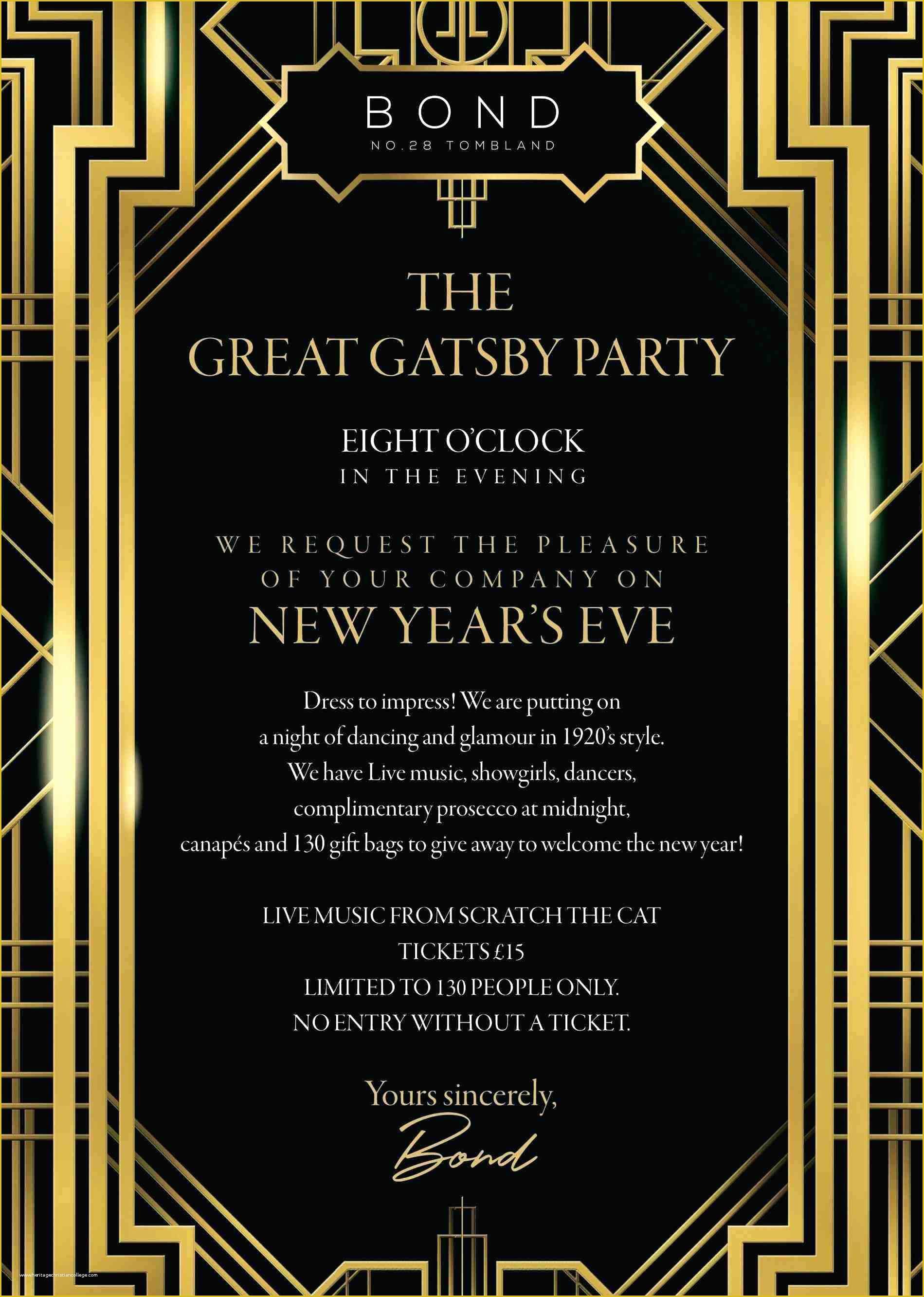 Great Gatsby Invitation Template Free Download Of Great Gatsby