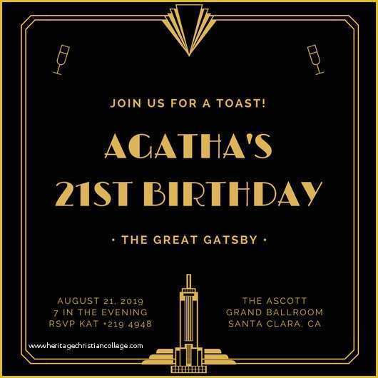 Great Gatsby Invitation Template Free Download Of Great Gatsby Invitation Templates Canva