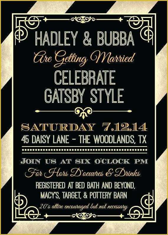 Great Gatsby Invitation Template Free Download Of Invitation Template Great Gatsby Invitation Template