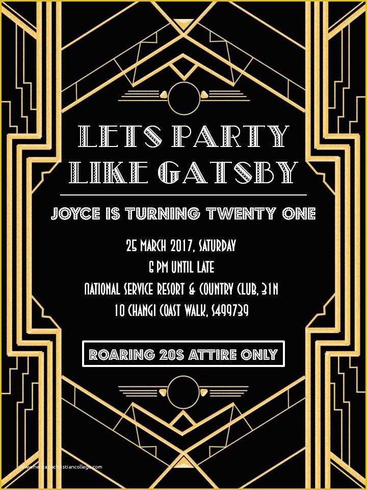 Great Gatsby Invitation Template Free Download Of Party Invitation Templates Great Gatsby Party Invitations