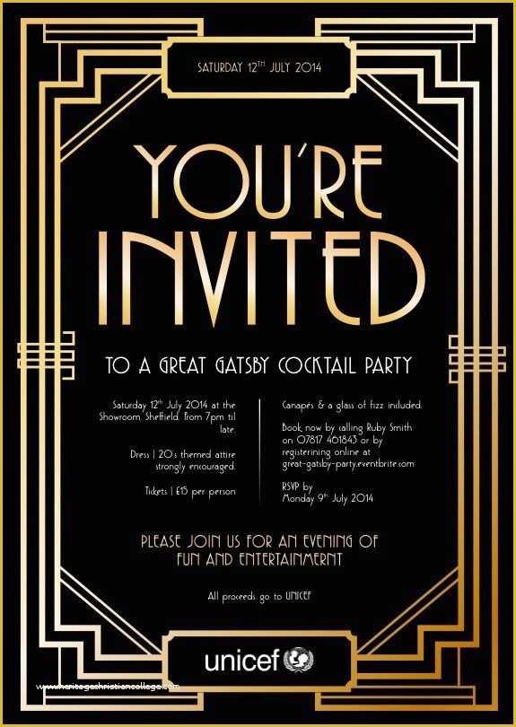 Great Gatsby themed Invitation Template Free Of 1000 Ideas About Gala Invitation On Pinterest