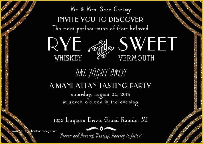 Great Gatsby themed Invitation Template Free Of Gatsby Party Invitation