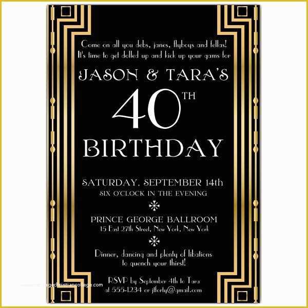 Great Gatsby themed Invitation Template Free Of Gatsby Party Invitation Template Free