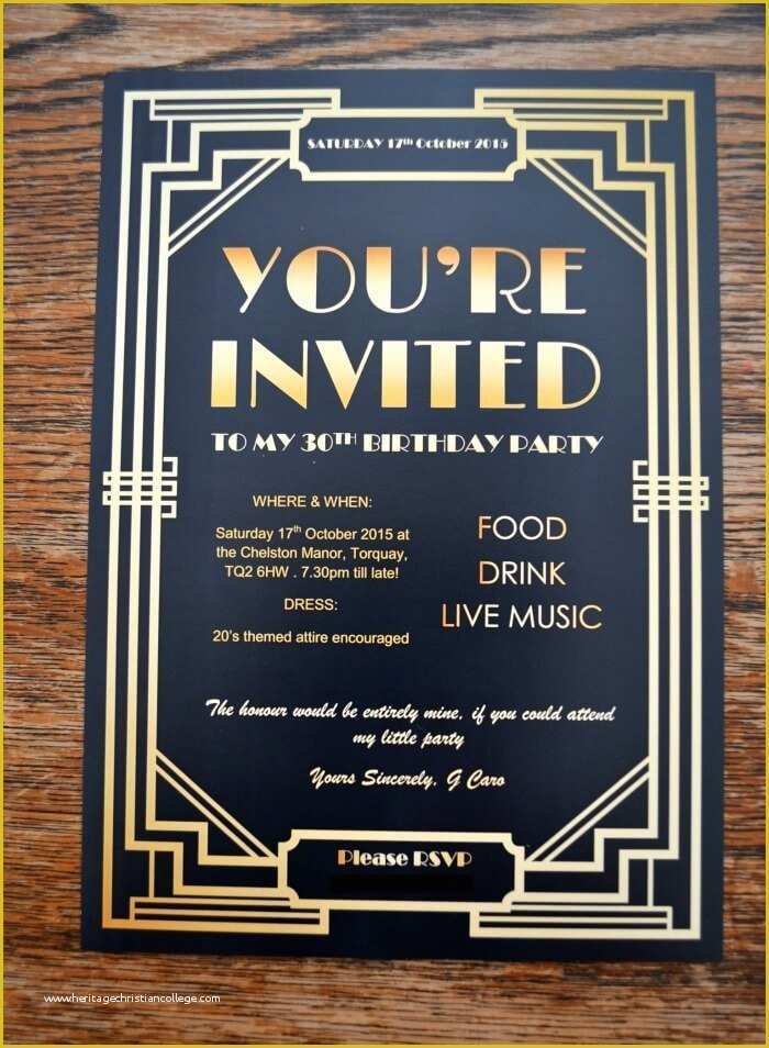Great Gatsby themed Invitation Template Free Of Gatsby Party Invites Gypsy soul