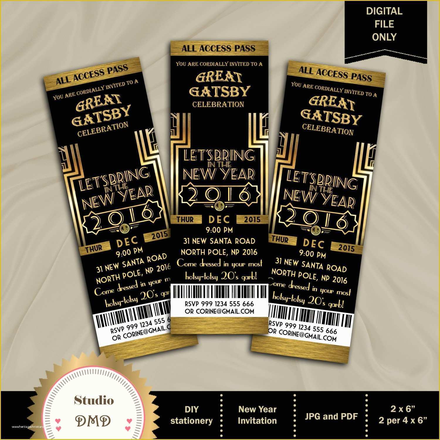 Great Gatsby themed Invitation Template Free Of Great Gatsby Invitation New Year Invitation New Year S