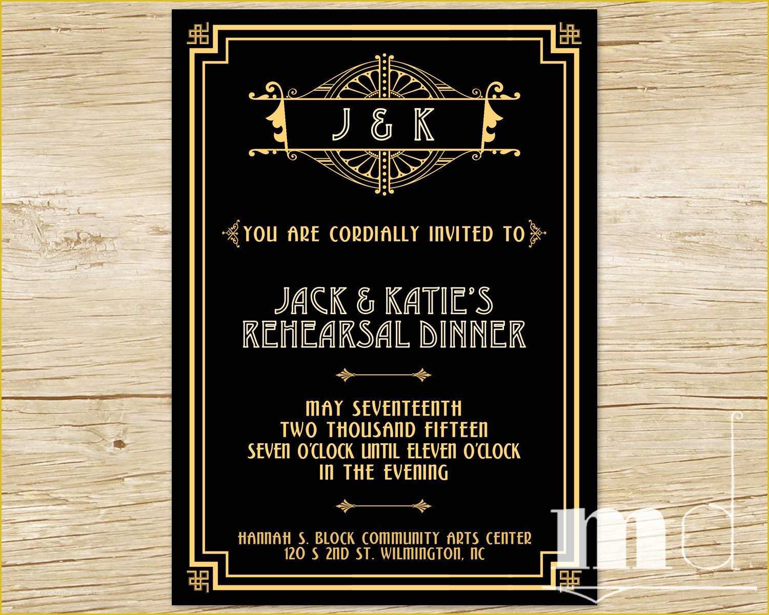 Great Gatsby themed Invitation Template Free Of Great Gatsby themed Party Invitations