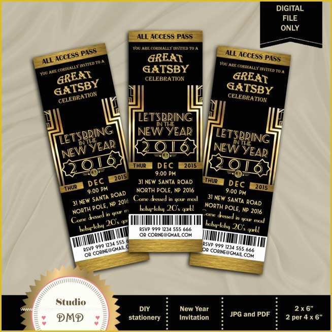 Great Gatsby themed Invitation Template Free Of Party Invitation Templates Great Gatsby Party Invitations