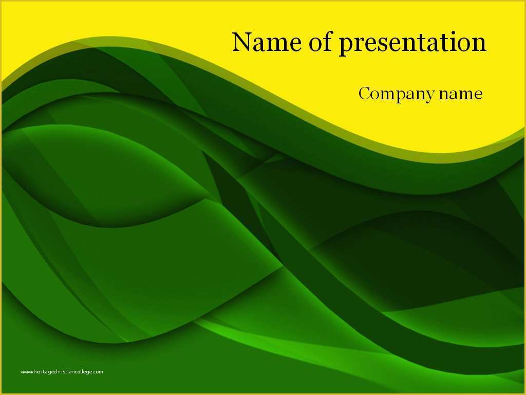 Green Powerpoint Templates Free Download Of Download Free Green Waves Powerpoint Template for Presentation