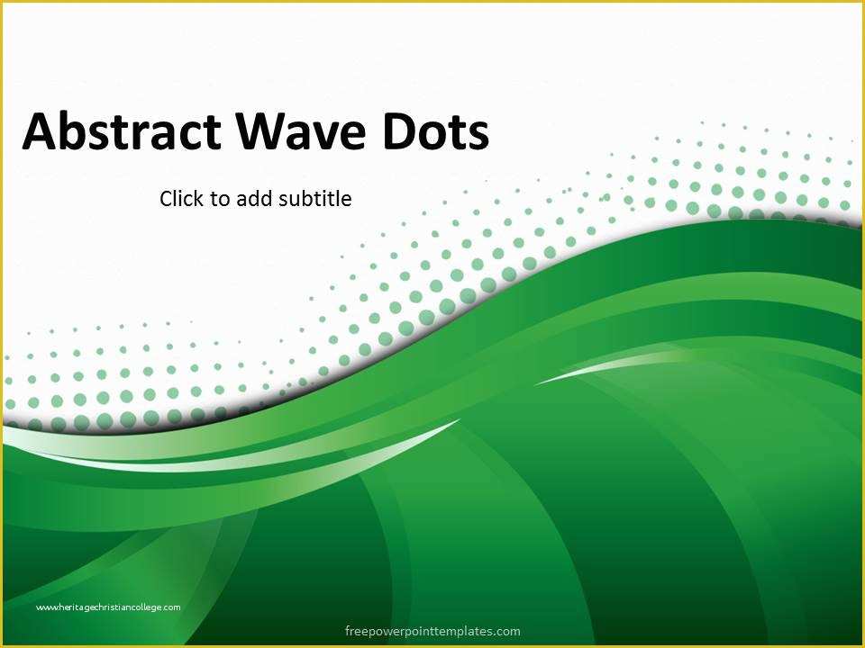 Green Powerpoint Templates Free Download Of Free Abstract Green Wave Dots Powerpoint Template