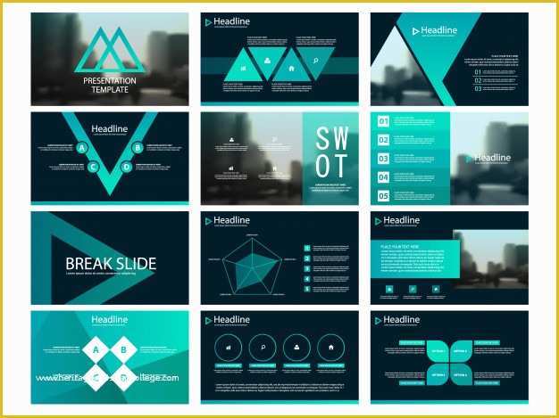 Green Powerpoint Templates Free Download Of Green Triangle Presentation Templates Infographic Vector