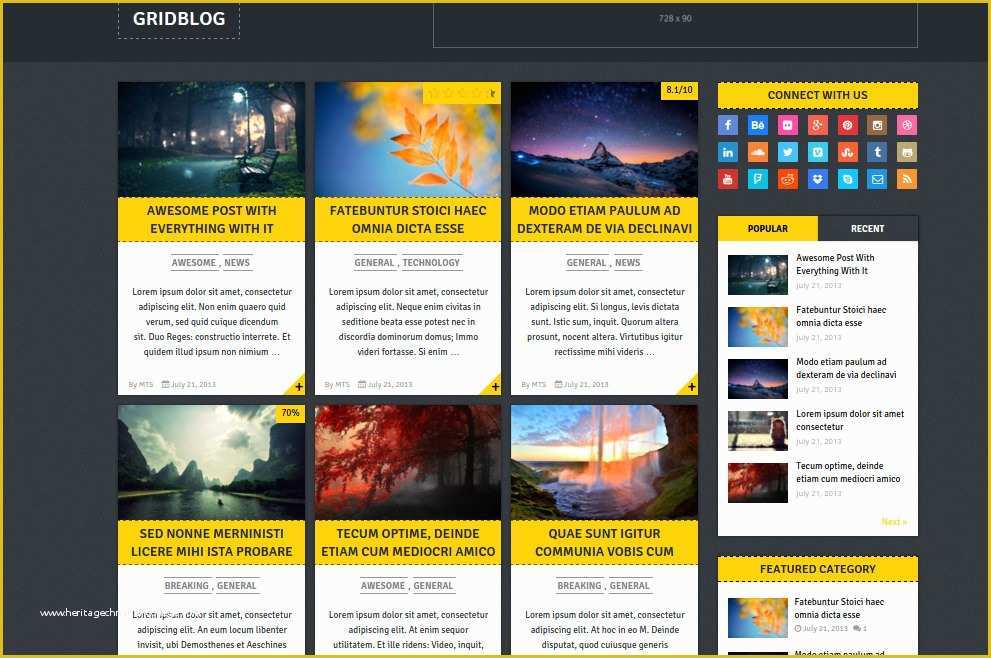 Grid Based Website Templates Free Download Of 50 Best Responsive Wordpress themes & Templates