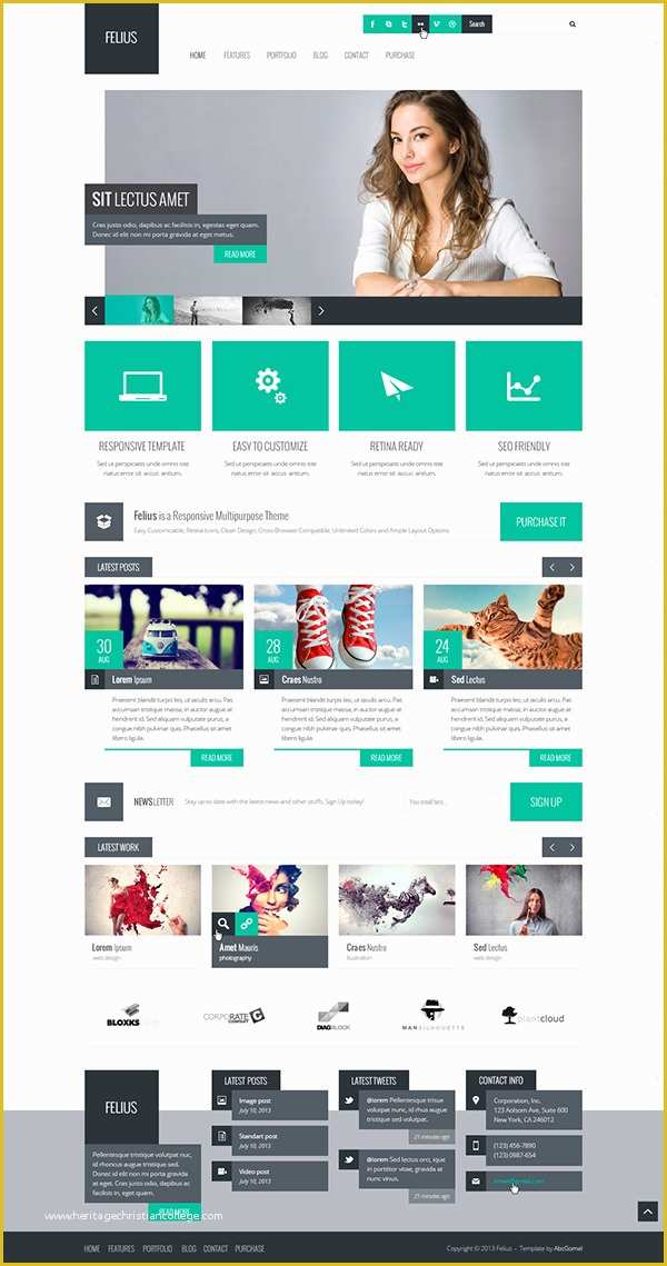 Grid Based Website Templates Free Download Of Felius – Multipurpose Psd Template On Behance