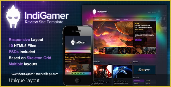 Grid Based Website Templates Free Download Of Indigamer Responsive Review Site Template by Cssigniter