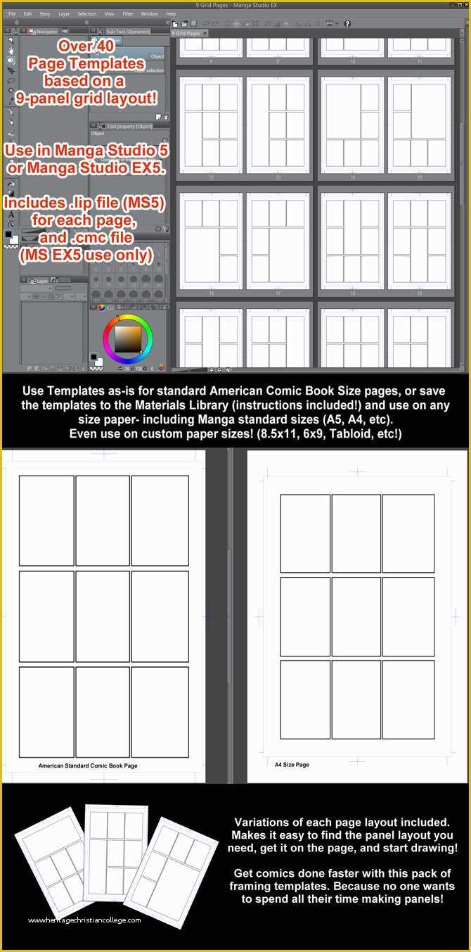 Grid Based Website Templates Free Download Of Manga Studio 5 Page Templates 9 Panel Grid Variations
