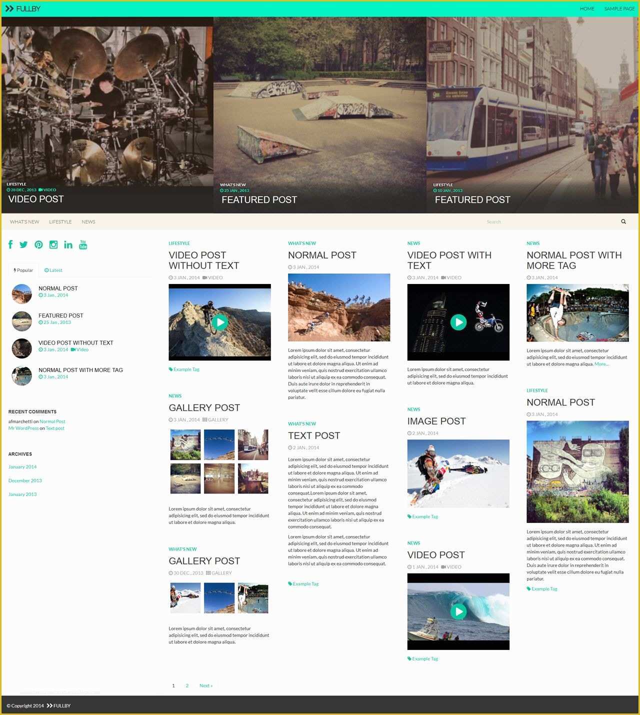 Grid Website Templates Free Of Fullby Free Responsive Grid Wordpress theme