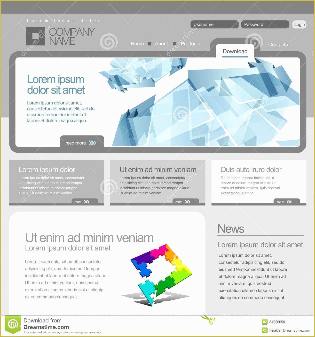 Grid Website Templates Free Of Gray Website Template 960 Grid Royalty Free Stock