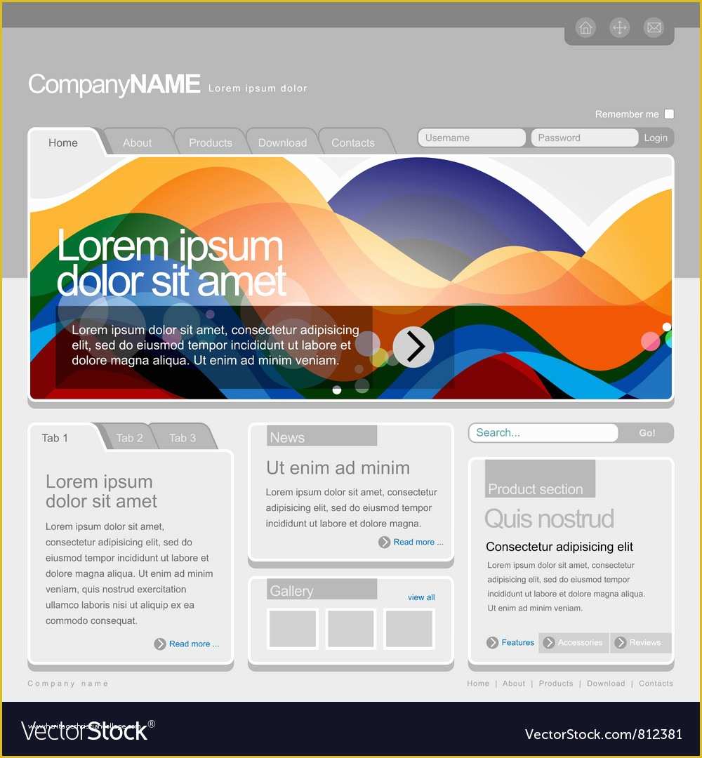Grid Website Templates Free Of Gray Website Template 960 Grid Vector by sooolnce Image
