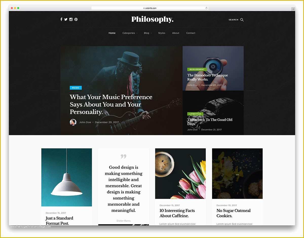 Grid Website Templates Free Of Philosophy Free Masonry Grid Blog Website Template