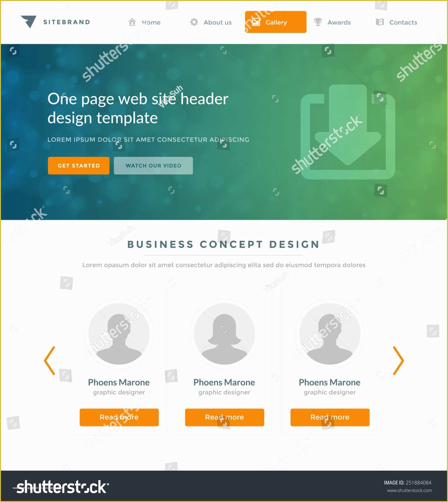 Grid Website Templates Free Of Website Template Landing E Page Header Stock Vector