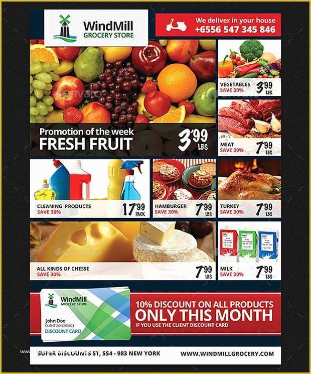 Grocery Store Templates Free Of 20 Grocery Flyer Templates Printable Psd Ai Vector