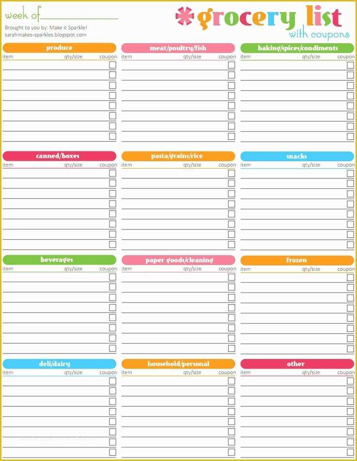 Grocery Store Templates Free Of 25 Best Ideas About Grocery List Printable On Pinterest