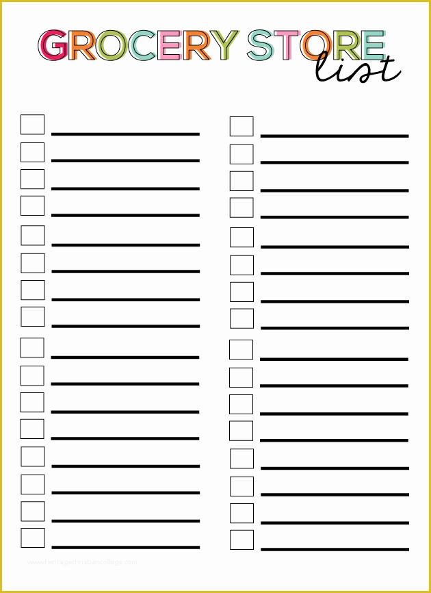 Grocery Store Templates Free Of 28 Free Printable Grocery List Templates