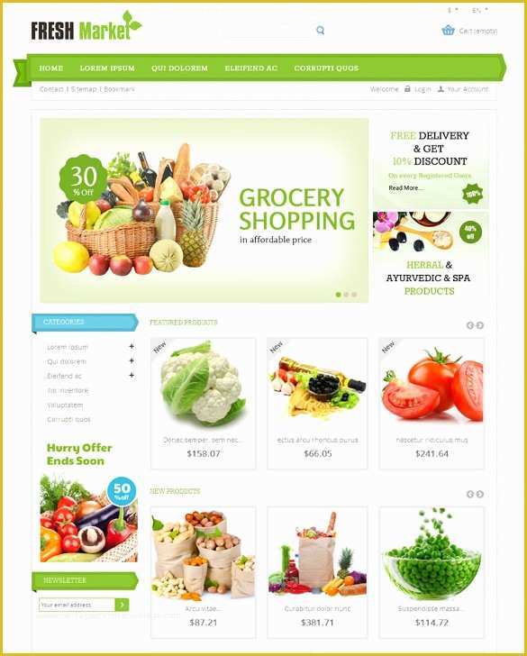 Grocery Store Templates Free Of 29 Grocery Store Website themes &amp; Templates