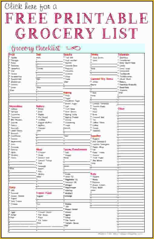 Grocery Store Templates Free Of 9 Printable Grocery Shopping List