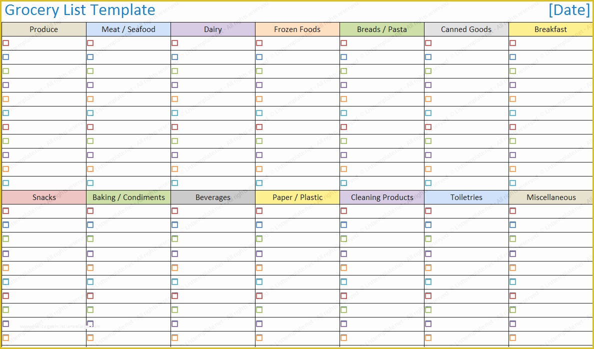 Grocery Store Templates Free Of Blank Grocery List Template List Templates