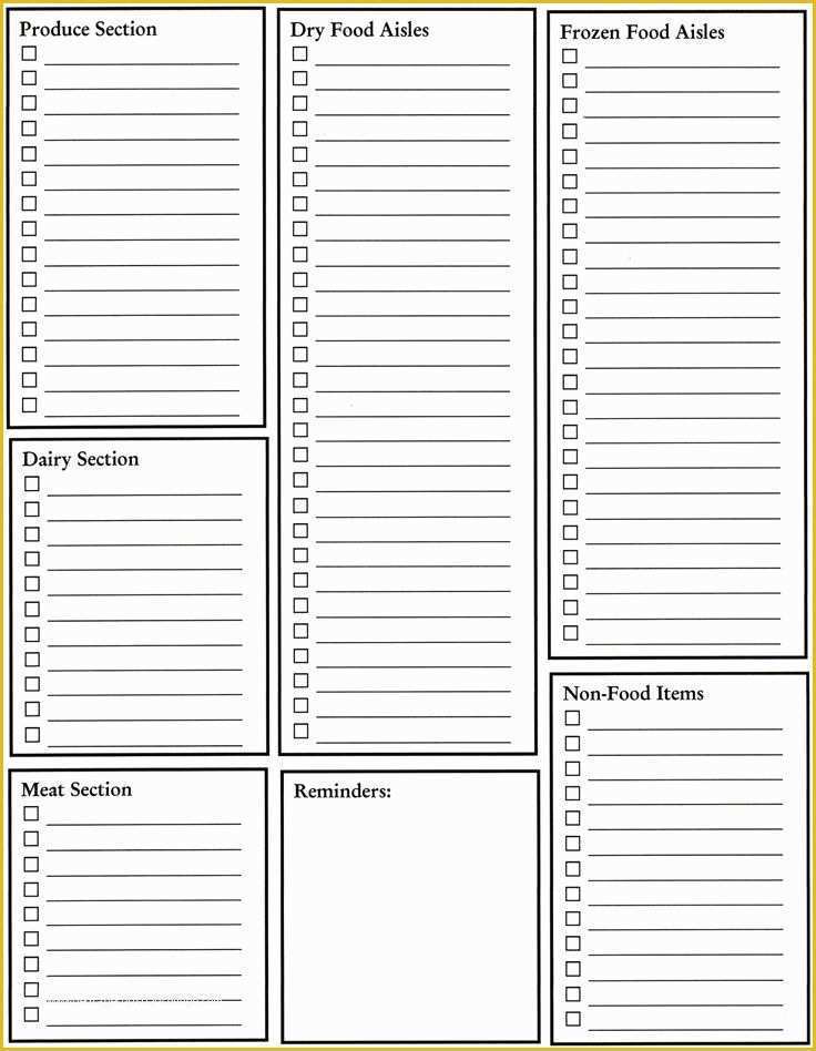 Grocery Store Templates Free Of Blank Grocery List Template