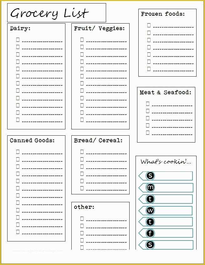 Grocery Store Templates Free Of Free Printable Grocery List and Meal Planner