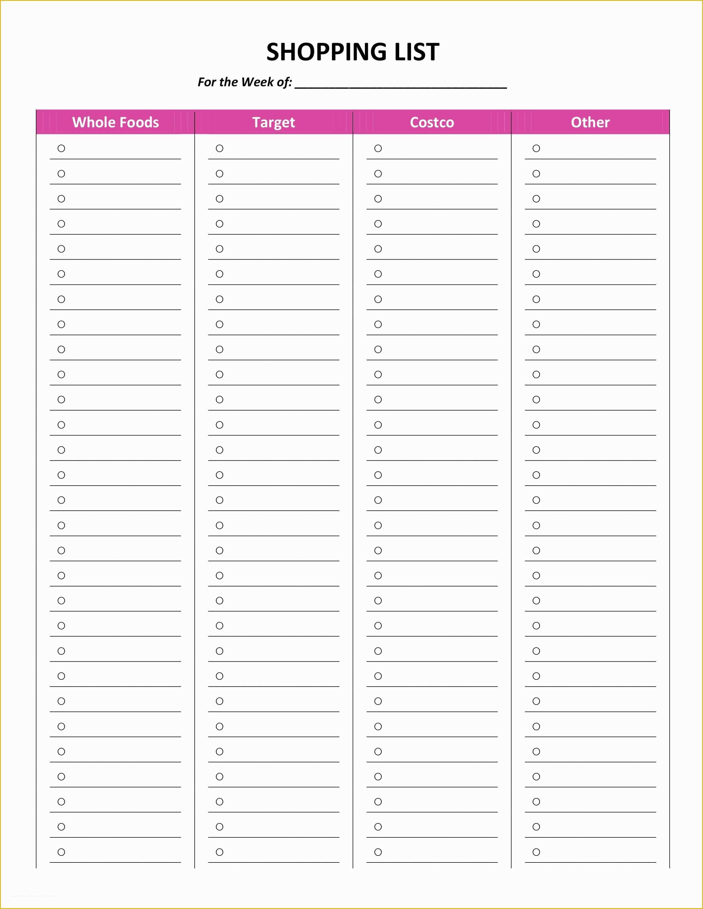 Grocery Store Templates Free Of Free Printable Grocery List Template Excel Word