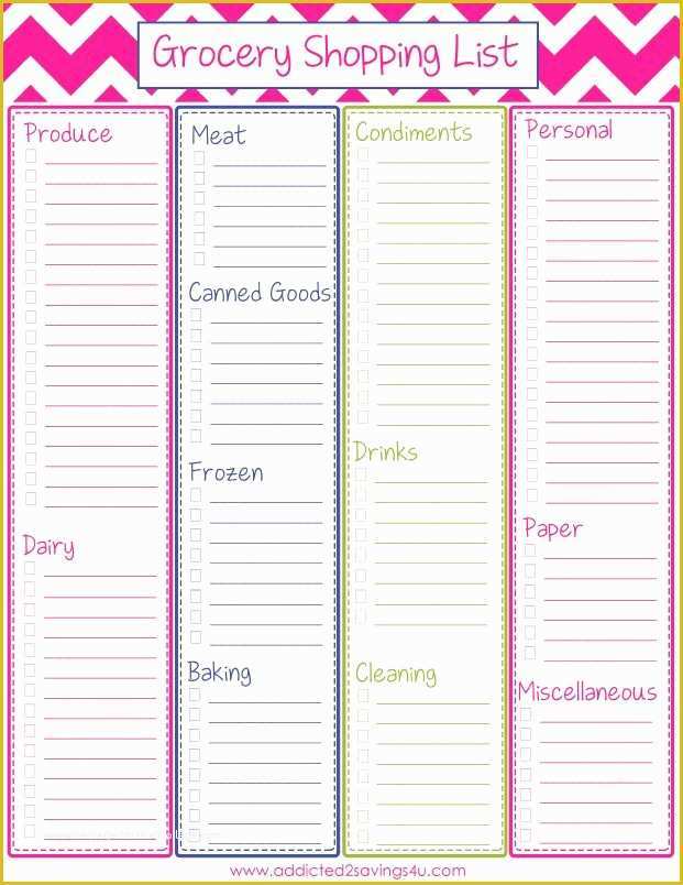 Grocery Store Templates Free Of Free Printable Grocery Shopping List Addicted 2 Savings