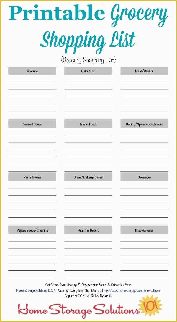 Grocery Store Templates Free Of Free Printable Grocery Shopping List Template