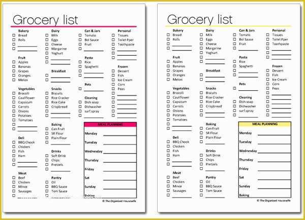 Grocery Store Templates Free Of Grocery Shopping List Printable the organised Housewife