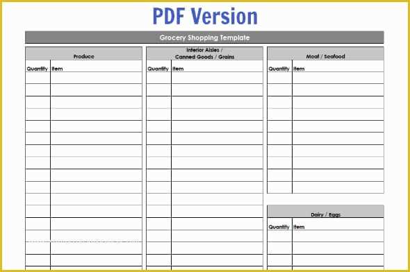 Grocery Store Templates Free Of Grocery Shopping Template My Routine