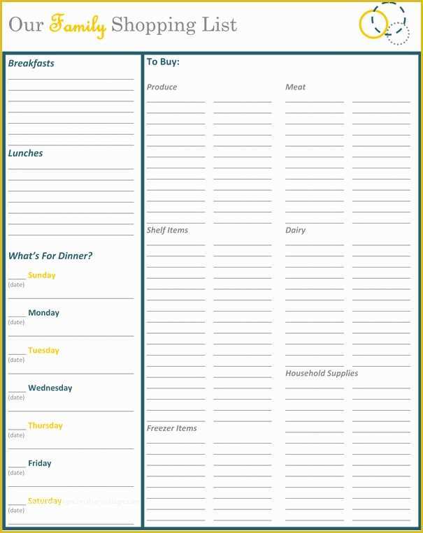 Grocery Store Templates Free Of Grocery Store Shopping List