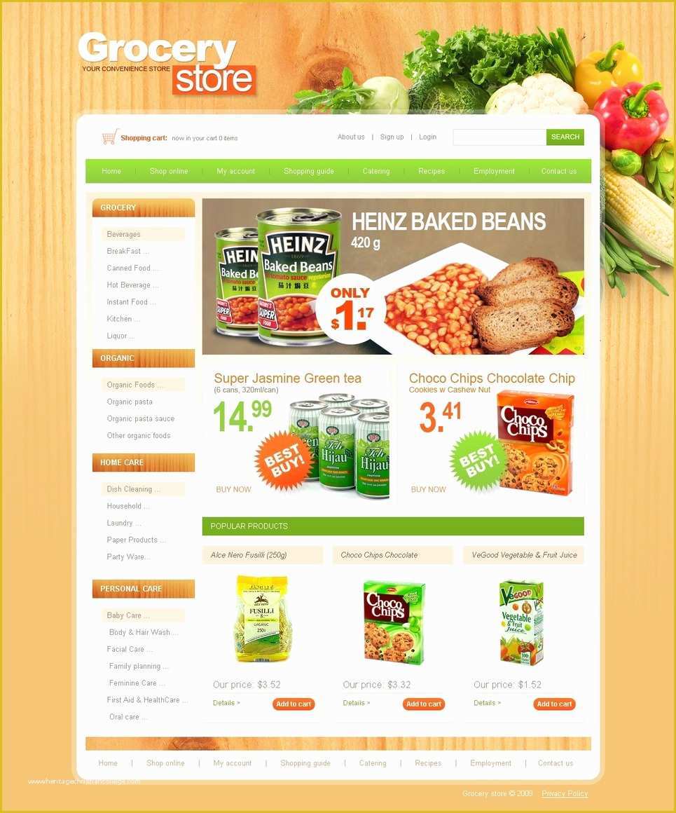 Grocery Store Templates Free Of Grocery Store Website Template