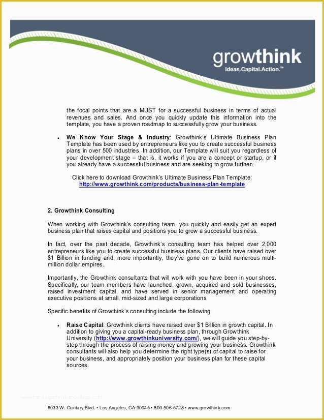 Growthink Ultimate Business Plan Template Free Download