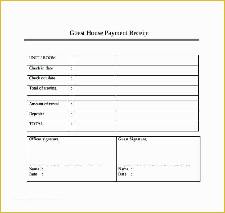 Guest House Website Templates Free Download Of Guest Receipt Guest House Receipt format – Samplethatub