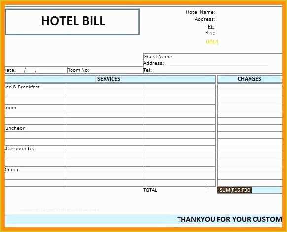 Guest House Website Templates Free Download Of Lodge Bill format In Excel Hotel Invoice Template From