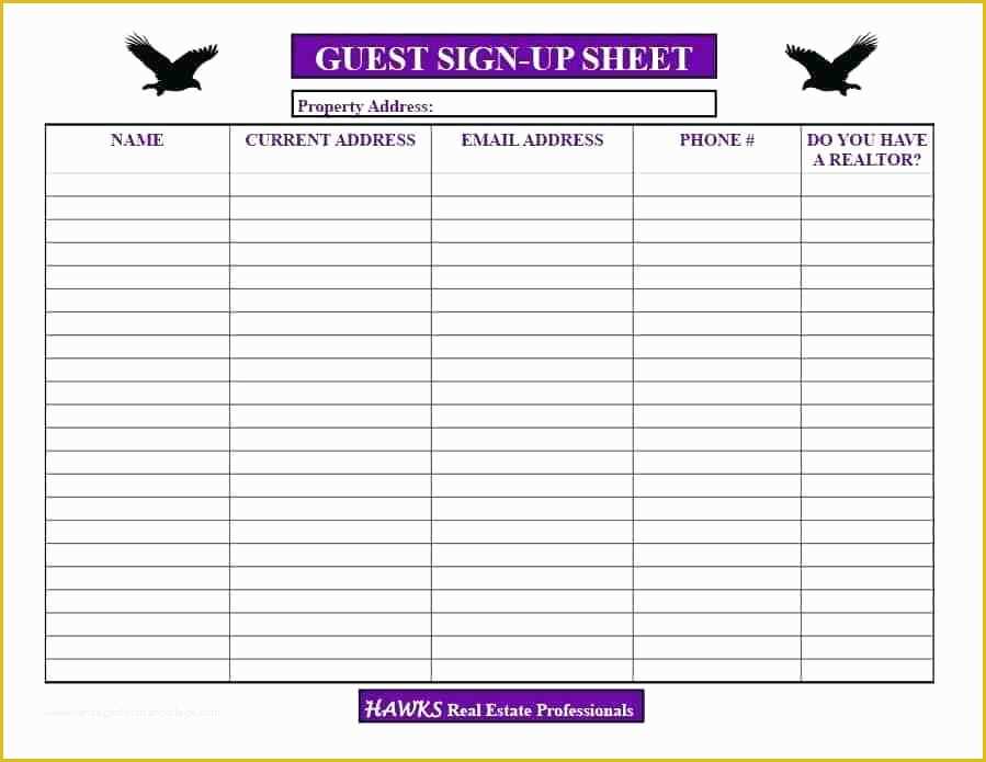 Guest House Website Templates Free Download Of Open House Sign In Sheet Word Excel for Real Estate Agent