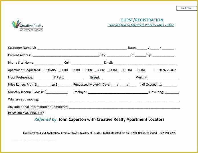 Guest House Website Templates Free Download Of Simple Hotel Guest Registration form Template Open House